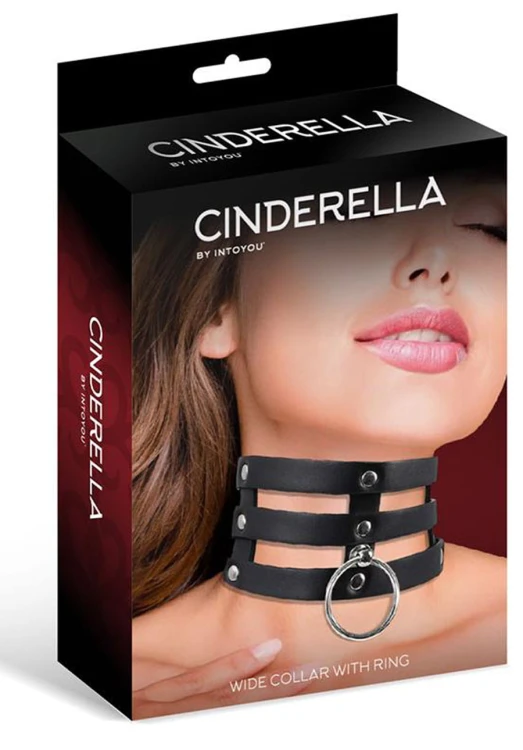 Skórzana Obroża Damska Z Pierścieniem Cinderella