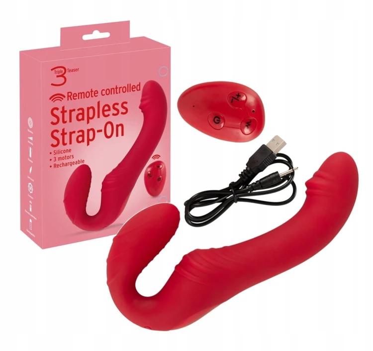 Wibrator Dla Par Strap-on Bez Uprzęży 3 Silniki