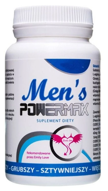 Men's PowerMax Potencja, Przedłużenie Stosunku i Powiększenie Penisa 60 Szt.