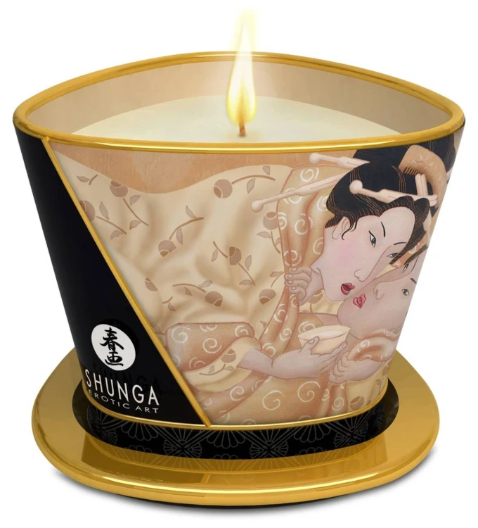 Zmysłowa Świeca Shunga Vanilla Ciepły Olejek Do Masażu 170 Ml