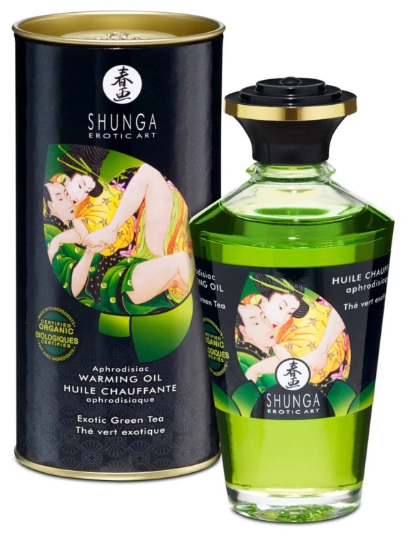 Jadalny Olejek Do Masażu Shunga Zielona Herbata – Afrodyzjak 100 Ml