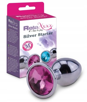 METALOWY KOREK ANALNY RELAXXXX SILVER STARTER M