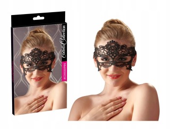 KORONKOWA MASKA Z CZARNEJ GIPIURY DLA UWODZICIELKI