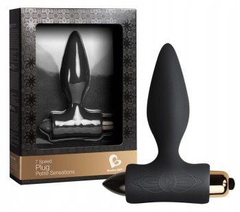 CZARNY KOREK ANALNY Z WYJMOWANYM WIBRATOREM