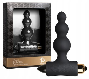 CZARNY KOREK ANALNY BUBBLES WYJMOWANY WIBRATOR