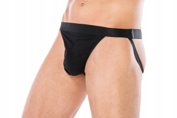 CZARNE STRINGI MĘSKIE JOCKSTRAP ROZMIAR L/XL
