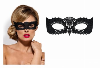 CZARNA MASKA ZE ZMYSŁOWEJ GIPIURY A700 OBSESSIVE