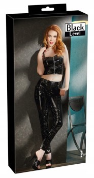 BŁYSZCZĄCE SPODNIE DAMSKIE Z LAKI ROZMIAR M