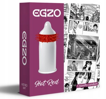 Prezerwatywa Z Wypustkami Egzo Hot Red