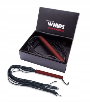 Skórzany Pejcz Z Masywną Czerwoną Rączką