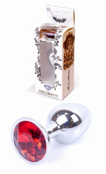 Metalowy Korek Analny Silver Red