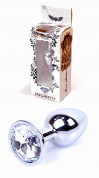 Metalowy Korek Analny Silver Clear