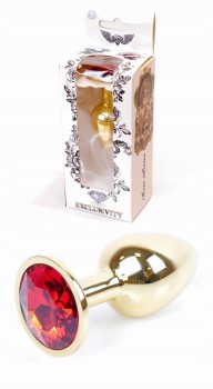 Metalowy Korek Analny Gold Red