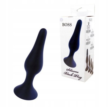 Silikonowy Korek Analny Boss Black Medium