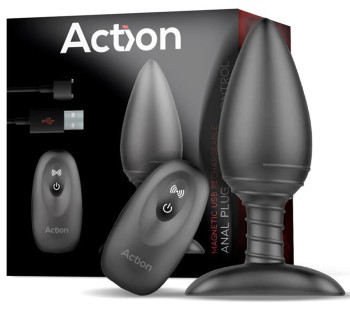 Wibrujący Korek analny Action Asher  Magnetic USB