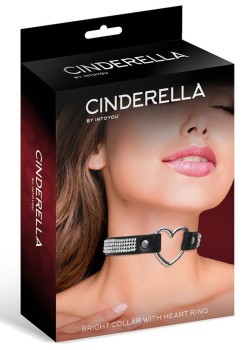 Skórzana Obroża Cinderella Heart And Rhinestones
