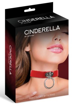 Skórzana Obroża Cinderella Collar With Ring Red