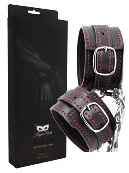 Skórzane Kajdanki Na Ręce Argus Black 