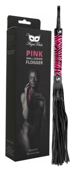 Skórzany Pejcz Argus Pink Small Leopard Flogger