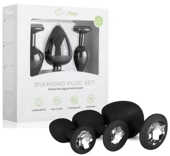 Diamond Plug Set Zestaw 3 Silikonowych Korków Anal