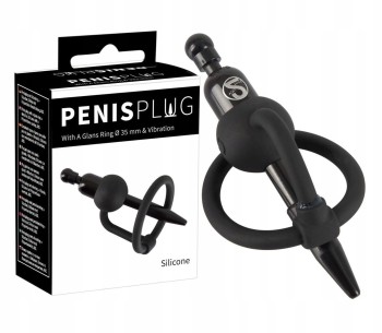 Krótki Silikonowy Dilator Z Ringiem I Wibracjami