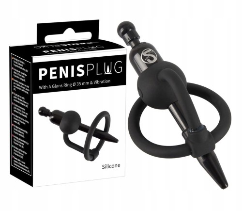 Krótki Silikonowy Dilator Z Ringiem I Wibracjami