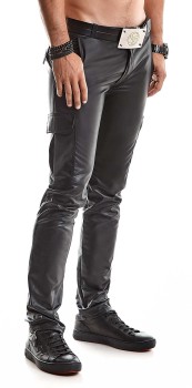 Czarne Męskie Spodnie Wetlook Regnes Matteo