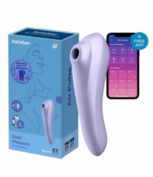 Dual Pleasure 2w1 Wibrator Masażer Powietrzny Sterowany Aplikacją