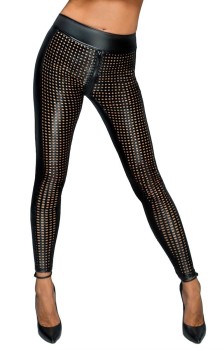 Czarne Legginsy Noir Handmade Lasercut  