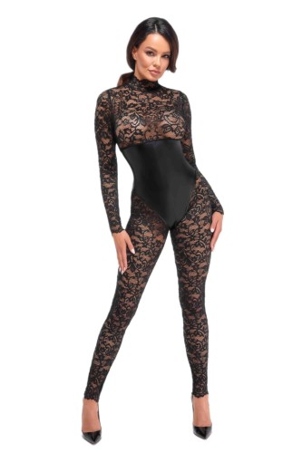 Kombinezon Enigma Lace Catsuit Noir Handmade