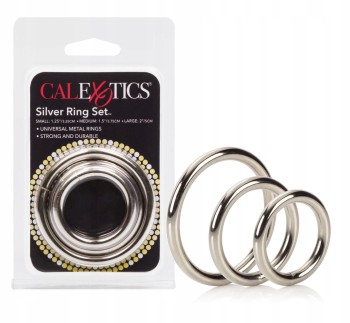 Komplet 3 Metalowych Pierścieni Na Penisa Silver Ring Set