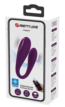 Masażer Dla Par Pretty Love August Purple 12 Wibracji USB