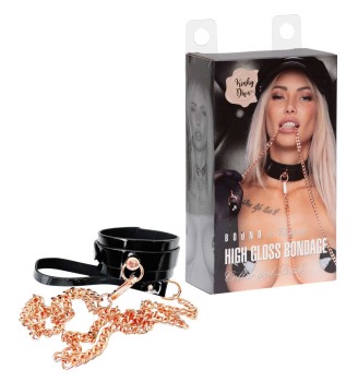 Ekskluzywna Obroża Ze Smyczą Kinky Diva Black