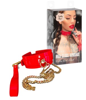 Ekskluzywna Obroża Ze Smyczą Kinky Diva Red