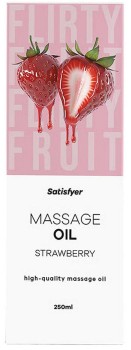 Truskawkowy Olejek do Masażu - Satisfyer Massage Oil Strawberry 250 ml