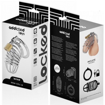 Metalowa Klatka Na Penisa Pas Cnoty Addicted Toys Locked Iron Cell Roz. M