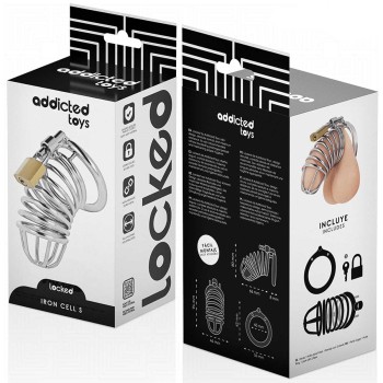 Metalowa Klatka Na Penisa Pas Cnoty Addicted Toys Locked Iron Cell Roz. S