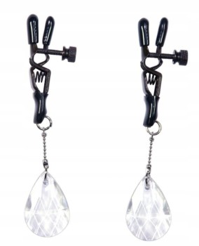 ZACISKI NA SUTKI Z BŁYSZCZĄCYMI WISIORKAMI