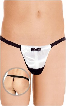 ZABAWNE STRINGI MĘSKIE Z MUSZKĄ WHITE ROZMIAR S-L