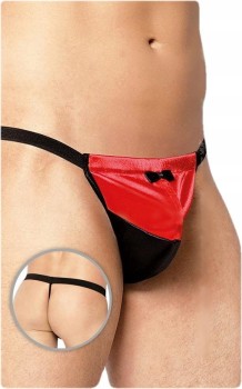 ZABAWNE STRINGI MĘSKIE Z MUSZKĄ RED ROZMIAR S-L