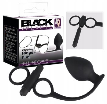 WIBRUJĄCE PIERŚCIENIE NA PENISA Z KORKIEM ANALNYM