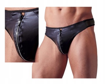 STRINGI MĘSKIE Z OZDOBNYM ZAMKIEM Z DŻETAMI L