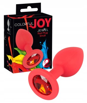 SILIKONOWY KOREK ANALNY COLORFUL JOY JEWEL RED