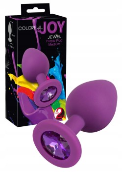 SILIKONOWY KOREK ANALNY COLORFUL JOY JEWEL PURPLE
