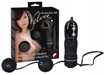 SILIKONOWE WIBRUJĄCE KULKI DOPOCHWOWE VELVET BLACK