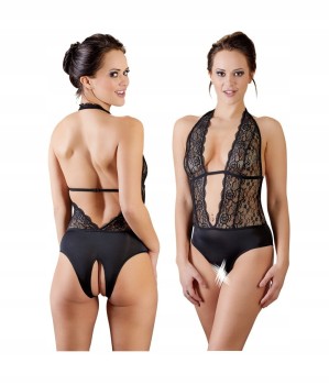 SEKSOWNE KORONKOWE BODY OTWARTE W KROKU ROZMIAR S