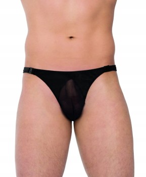 SEKSOWNE CZARNE STRINGI MĘSKIE 4502 ROZMIAR XL